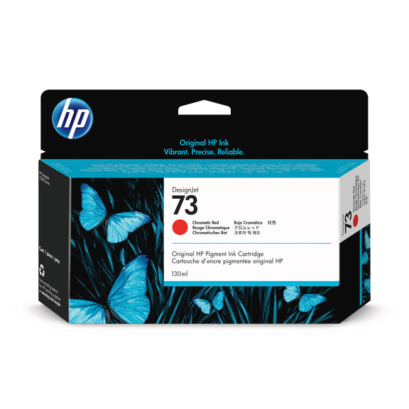 HP 73 DesignJet Chromatic Red Ink for vibrant, long-lasting color